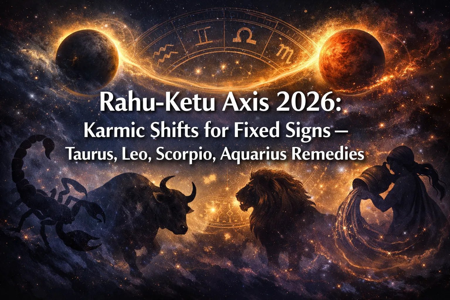 Rahu-Ketu Axis 2026: Karmic Shifts for Fixed Signs – Taurus, Leo, Scorpio, Aquarius Remedies