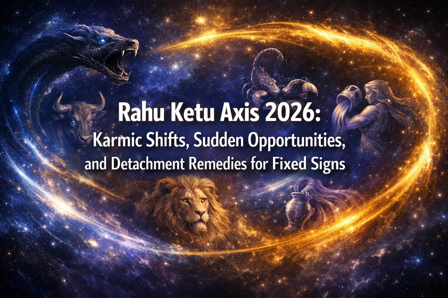 Rahu Ketu Axis 2026: Karmic Shifts, Sudden Opportunities, and Detachment Remedies for Fixed Signs